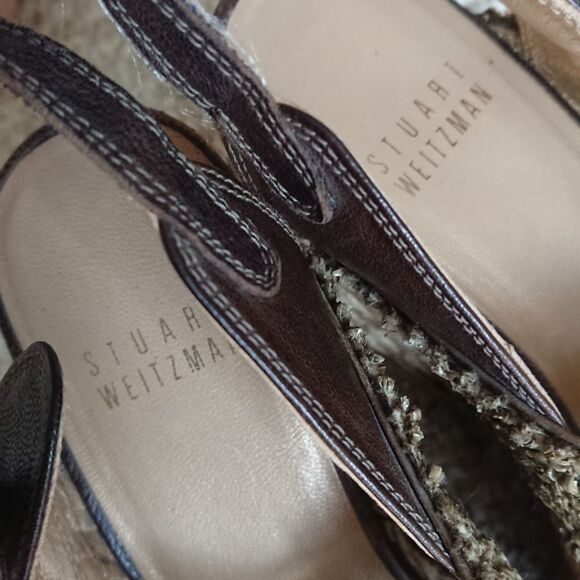 STUART WEITZMAN Olive green Toogood Raffia Espadrille Size 6.5 - Picture 11 of 16